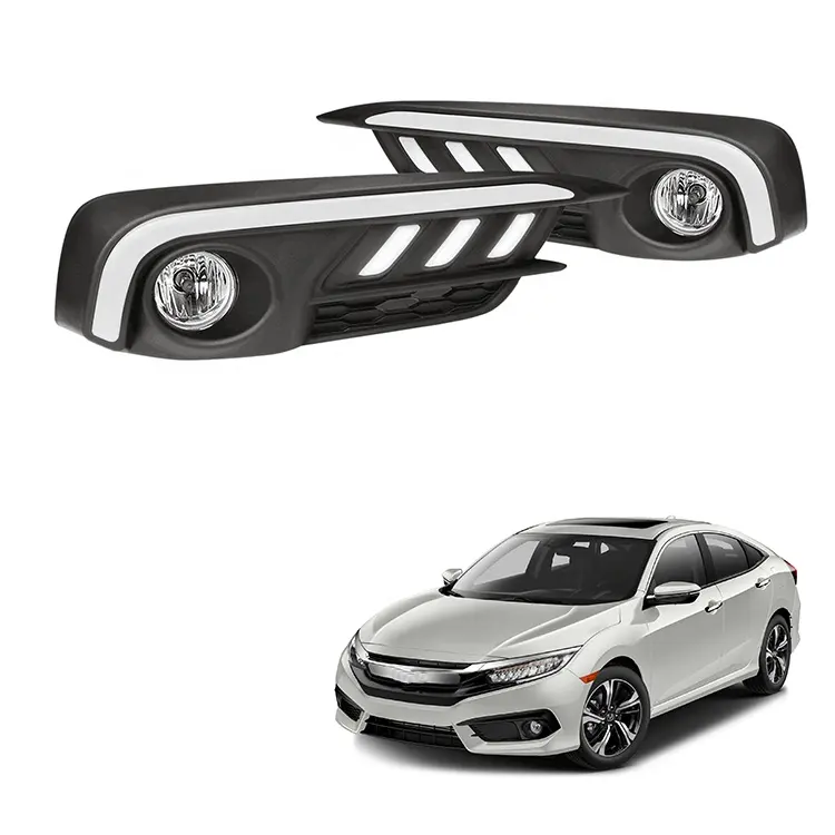 Передняя противотуманная фара, крышка автомобильной фары, светодиодная противотуманная фара, крышка рамы для Honda civic 2016-2020 Fk8