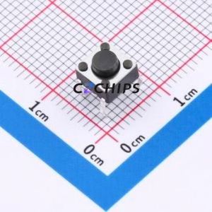 SMG-01-H043A1 Tactile Switch DIP-4P,6x6mm Switch Single Pole Single Throw Round Button 2.5N 6mm - Product Image 1