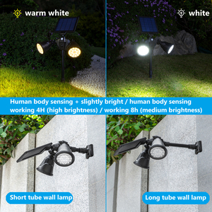 Luz led solar impermeable de doble cabezal <span class=keywords><strong>para</strong></span> césped, luces impermeables de doble cabezal, resistente al agua - Product Image 4