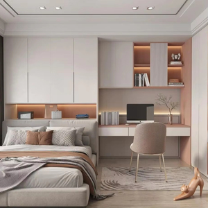 2025 nouveau Design garde-robe à la mode conçoit une armoire de placard multifonctionnelle avec bureau et étagère meubles de chambre - Product Image 1