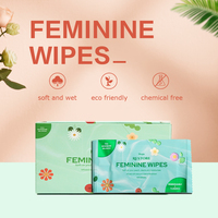 Lingettes intimes sensibles à marque privée, formule douce à base d'eau micellaire équilibrée au pH, aide à contrôler les odeurs vaginales