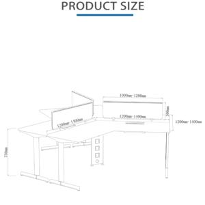 Bureau modulaire moderne pour 3 personnes avec tiroir Construction en métal Poste de travail de taille personnalisable (garantie de 10 ans) - Product Image 4