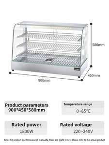 Scaldavivande Commerciale a 3 Livelli per <span class=keywords><strong>Pizza</strong></span> e Pollo Fritto, da Banco, 37/66/89/120cm - Attrezzatura per Mantenere Caldi e Riscaldare Alimenti - Product Image 2