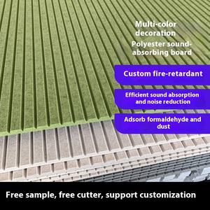 Panneaux acoustiques en fibre de polyester insonorisant Bande de bois Grille Bar TV Fond Mur Isolation Panneau Direct Usine - Product Image 3