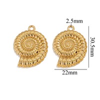 Pendentif Breloque en Acier Inoxydable Plaqué Or PVD 18K Série Marine Coquillage Sirène Étoile de Mer pour Bijoux DIY Thème Océan Plage Été
