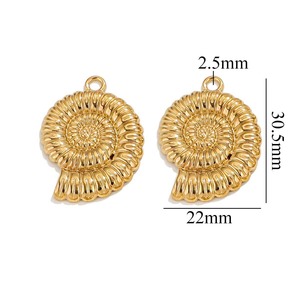 18K oro PVD placcato in acciaio inox serie mare ciondolo ciondolo sirena conchiglia stella di mare Charm per oceano spiaggia estate gioielli - Product Image 5