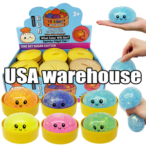 72 pièces, entrepôt USA, TPR, adorables boules anti-stress sensorielles souples en forme de boulettes, 6 couleurs assorties, 4 couleurs pailletées, jouet pour soulager l'anxiété - Product Image 1