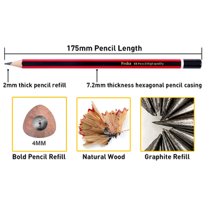 ดินสอกราไฟต์ฟอสก้า รุ่นพิเศษ ทนทานต่อการหัก คุณภาพพรีเมียม มาตรฐานโรงเรียน ไส้ HB สำหรับเขียน วาดภาพ และร่างภาพ - Product Image 6