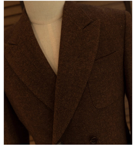 <span class=keywords><strong>Costume</strong></span> Homme Laine Épaisse Années 1930 430g 100% Laine Rétro Vintage Veste <span class=keywords><strong>Costume</strong></span> Quatre Boutons Automne/Hiver Double Boutonnage Revers Pointe - Product Image 4