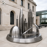 Sculpture d'art en acier inoxydable poli miroir en forme de voile pour la décoration de places urbaines, bureaux, parcs, entrées d'hôtels et aménagements paysagers