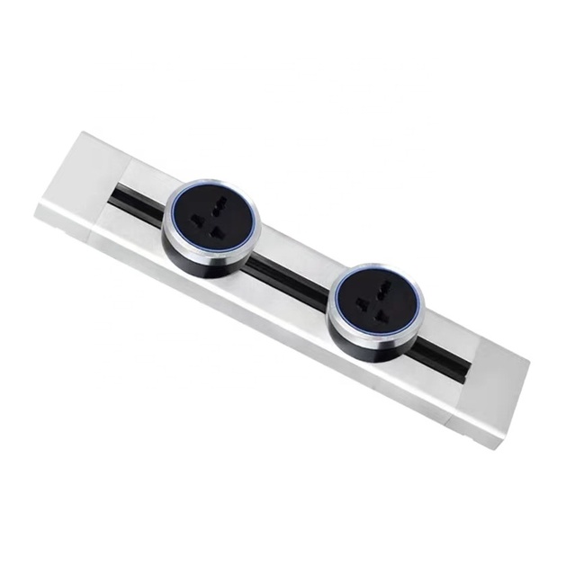 Popular 100CM Aluminum Track Concealed Surface Wall Socket NFC SDK 32A Switch Movable Din Rail 3 AC Outlets IP22 Industrial Use