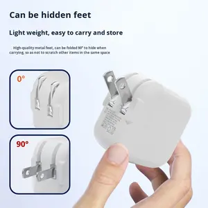 <span class=keywords><strong>Chargeur</strong></span> double port PD20W USB-C/USB-A à charge rapide, compatible avec les téléphones mobiles <span class=keywords><strong>Apple</strong></span> iPhone 17, tête <span class=keywords><strong>de</strong></span> charge Macaron - Product Image 3