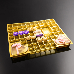 Hot Selling Custom Golden Chocolate And Candy Blister Insert Tray Box Food Grade Blister Packing Thermoformed Plastic Trays