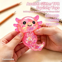 Jouet anti-stress en TPR en forme de salamandre à paillettes et sequins, à rebond lent, jouet sensoriel mignon, petit cadeau pour étudiant, vente en gros