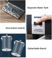Distributeur de jus électrique à réservoir unique/double 220v Réfrigération en plastique en acier inoxydable 10L20L Distributeur de machine à boissons froides