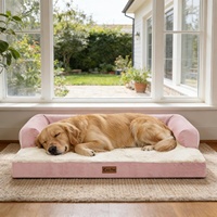 Lit pour chien lavable en machine, imperméable, avec mousse orthopédique en nid d'abeille, canapé pour animaux de compagnie, tissu personnalisé, fabrication OEM