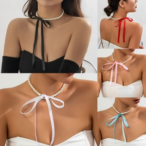 Elegante <span class=keywords><strong>Collana</strong></span> Girocollo Boho <span class=keywords><strong>con</strong></span> <span class=keywords><strong>Perle</strong></span> Finte e <span class=keywords><strong>Fiocco</strong></span> in Nastro, <span class=keywords><strong>Collana</strong></span> Girocollo Vintage <span class=keywords><strong>con</strong></span> <span class=keywords><strong>Perle</strong></span> per Feste <span class=keywords><strong>di</strong></span> Compleanno, Gioielli per Donne - Product Image 2