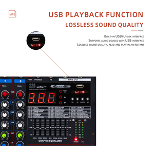Table de mixage audio USB professionnelle 8 canaux pour la scène à domicile, carte son stéréo pour performances, interface d'enregistrement en direct pour utilisation en <span class=keywords><strong>studio</strong></span> - Product Image 5