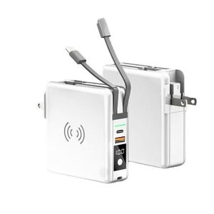 2-In-1 Quick Power Bank 10000Mah Wireless Ac <b>Adapter</b> Travel Pd18w Led Display Magnetic Portable Fast Charger Built-In - Product Image 3