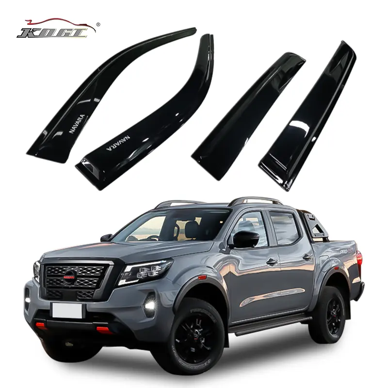 Visera para ventana de coche, visera negra para lluvia de humo, para NISSAN NAVARA 2016 ~ 2020