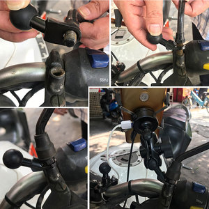 Supporto Flessibile per Cellulare da Bicicletta, Staffa di Montaggio per Specchietto, Supporto per Telefono da Moto con Base Angolata e Adattatore a Sfera da 10mm - Product Image 5
