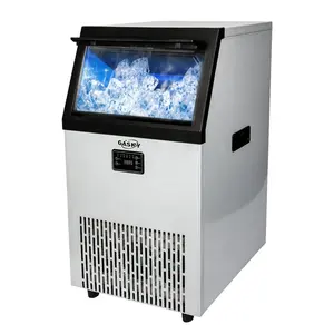Actory-máquina de hielo refrigerada por aire, dispositivo comercial de 45kg y 60kg con carcasa de acero inoxidable