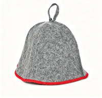 Chapeau de sauna en feutre de laine avec bordure colorée, bonnet de bain de sauna tendance, accessoire essentiel pour la salle de sauna