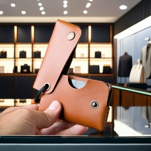 Boshiho Customized Minimalist Slim Wallet Credit Card Holder Gift Genuine Leather Credit Card Leather Wallet Slim Wallet <b>Purse</b> - Product Image 5