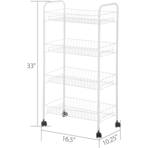 Chariot de rangement roulant à 4 niveaux Métal Acier Installation facile Caractéristique pliante Organisateur Cuisine Maison Vaisselle <span class=keywords><strong>Micro</strong></span>-<span class=keywords><strong>ondes</strong></span> Conception OEM - Product Image 5