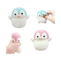 2 Jouets en peluche moelleux en forme de pingouin pour soulager le stress, pour enfants et adultes, mini prix de classe, cadeau de fête (bleu/rose)