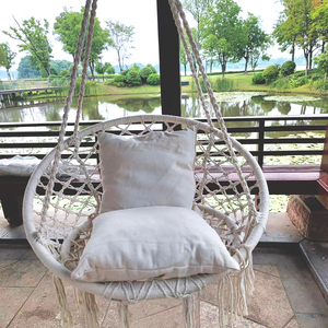 Cuerda de algodón Silla colgante Cesta colgante tejida Cesta colgante flotante <span class=keywords><strong>Sue</strong></span> Swing Cesta colgante - Product Image 4