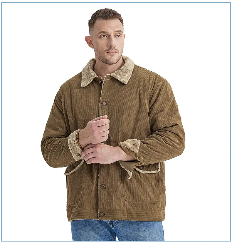 plus size men's jackets clothing men's clothing winter Jacket Windbreaker with Pocket Wholesale Clothing Khaki