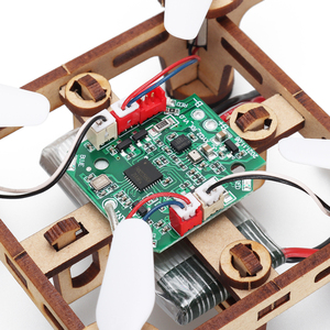 创意DIY无人机套件3D拼图木制积木套装电子入门套件科学套件<span class=keywords><strong>2</strong></span>.4G遥控飞机益智玩具 - Product Image 4