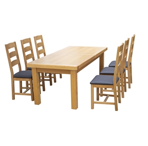 Ensemble de salle à manger de luxe en teck écologique, table moderne robuste et chaises rembourrées, portable pour la maison, le salon et l'extérieur - Product Image 1