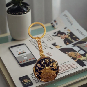 Portachiavi Souvenir in Metallo Smaltato con Effetto Logo 2D 3D Placcato <span class=keywords><strong>Oro</strong></span>, Tema Luoghi Panoramici, Regali Promozionali per Viaggi - Product Image 1