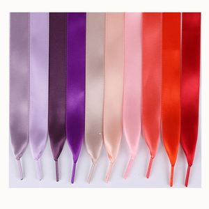 Lacets en ruban de soie fantaisie pas chers en gros, largeur 2 cm, longueur personnalisée 120 cm, pour la décoration de chaussures plates et de baskets - Product Image 1