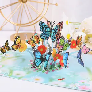 Creative Three-dimensional Butterfly 3D Paper Carving Greeting Card Holiday Gift Blessing Universal Message Card