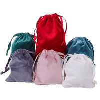 Pochette en velours de luxe haut de gamme avec cordon de serrage, anti-poussière, pour le rangement de bijoux, sac à bijoux, logo personnalisé