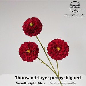 Fiori di Peonia Artificiali Stratificati di Alta Qualità per Matrimoni, 50cm, Stampa Serigrafica, Tessitura Pan, Colore Personalizzato, Fiori per Feste - Product Image 4