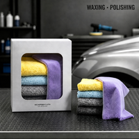 Chiffon de nettoyage en microfibre 40x40cm 400gsm sans ourlet super absorbant séchage rapide sans peluches pour le detailing automobile OEM personnalisé
