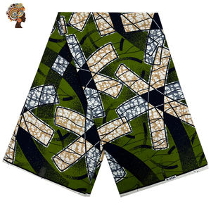 Nouveau <strong>Tissu</strong> Africain En Coton Motif De Plantes Confortables Et Respirantes <strong>Tissu</strong> De Cire Pour Vetements Batik Organic Girls - Product Image 1