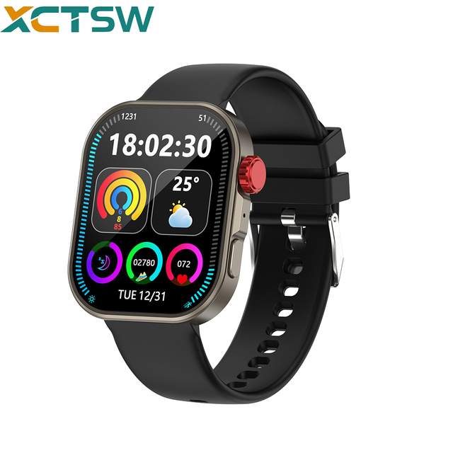 C48PRO Smartwatch IP68 Waterproof AI Voice Assistant Fitness & Sleep Tracker Wireless Charging Silicone Band Sports Watch