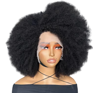 13x4 4 <span class=keywords><strong>Afro</strong></span> crespo riccio di alta qualità <span class=keywords><strong>capelli</strong></span> umani <span class=keywords><strong>parrucca</strong></span> frontale <span class=keywords><strong>Afro</strong></span> crespo riccia pizzo brasiliano <span class=keywords><strong>capelli</strong></span> umani - Product Image 1