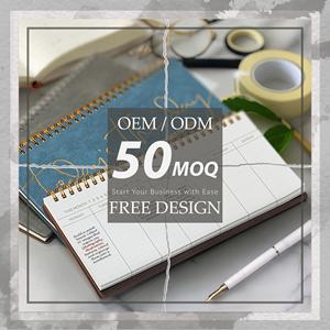 Agenda hebdomadaire non daté en cuir PU à spirale pour bureau, petit format, 54 semaines, logo personnalisé, organisateur OEM ODM, carnet à rabat - Product Image 4