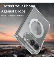 Étui rotatif pour iPhone Duo, coque hybride magnétique transparente en TPU+PC, antichoc, compatible avec la charge sans fil