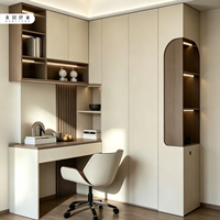 Armoire de chambre à coucher moderne en MDF avec portes shaker et 2 tiroirs, meuble de rangement durable pour chambre et bureau
