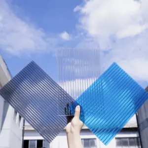 폭발성 투명 이중벽 폴리 카보네이트 중공 플라스틱 벽 패널, 지붕 태양 전지 패널, 저렴한 판매