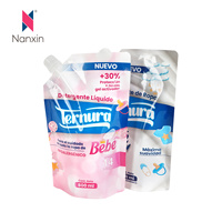 Conception personnalisée 800ml 1l Savon à lessive en poudre Liquide à vaisselle Emballage Sac à bec verseur Sacs de recharge pour le lavage Pochette à bec verseur pour détergent