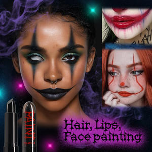 Pintalabios de Halloween de 8 colores, blanco y negro, rojo, verde y azul, fácil de colorear, maquillaje de <span class=keywords><strong>vampiro</strong></span> pintado en la <span class=keywords><strong>cara</strong></span>. - Product Image 5