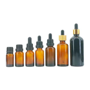 5ml 10ml 15ml 20ml 30ml 50ml 100ml Amber Glass Dropper Bottle Essential Oil Bottle
